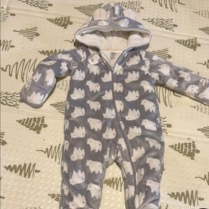 Carter's Gray and White Footie One Piece